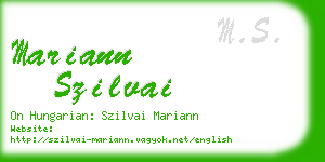 mariann szilvai business card